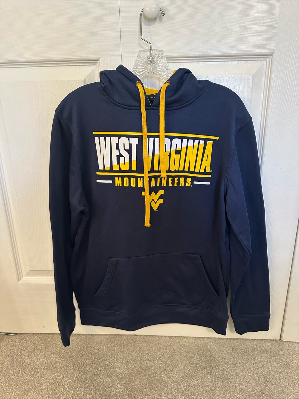 Colosseum West Virginia Navy and Gold Crewneck Hoodie